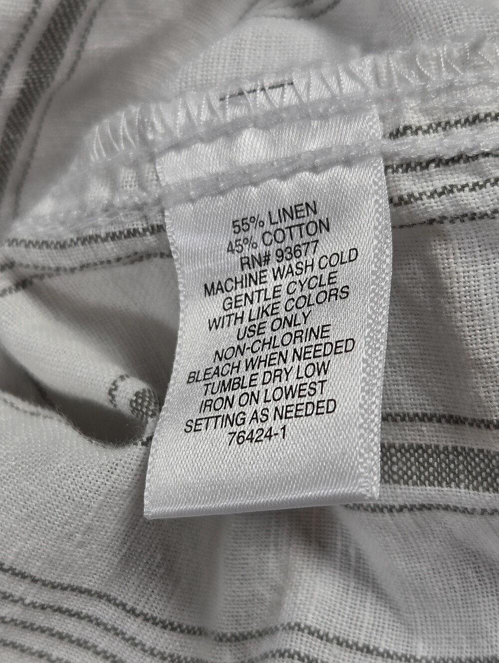 Liz Clairborne Womens L Crop Striped Paperbag Waist Wide-Leg Pants - White/Gray - Picture 11 of 11
